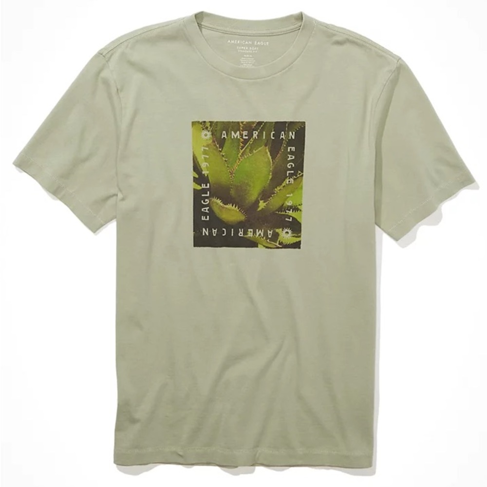 AE Super Soft Photoreal Graphic T-Shirt Men’s Large T-Shirt Succulent